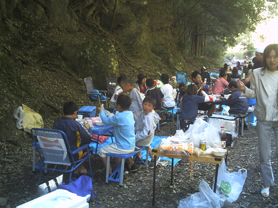 滝畑でバーベキュー